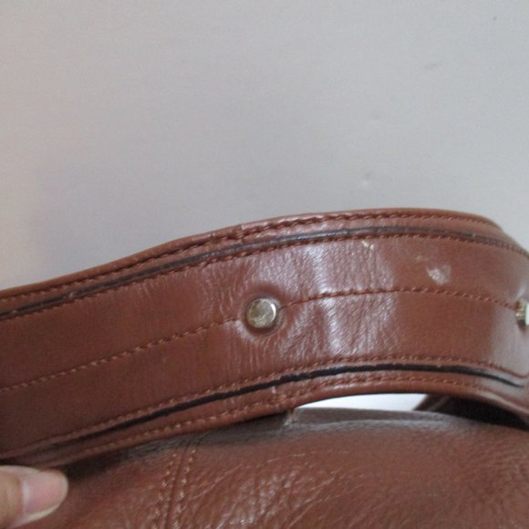 b. Makowsky Brown BOHO Hobo Sling Leopard Lining Shoulder Bag - Picture 8 of 10